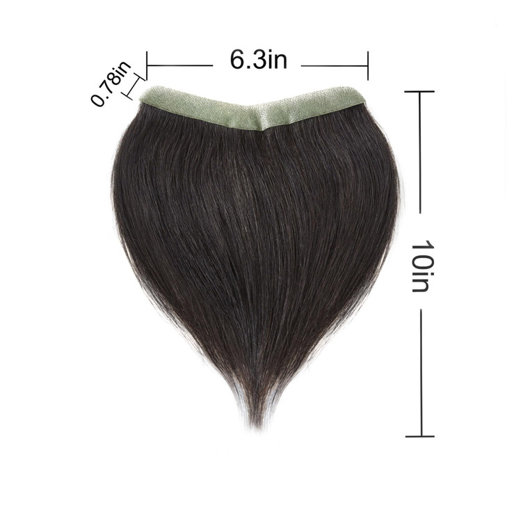 Meiverah Frontal Hairpiece for Women Natural Black Hair Extension Hairline Loss Straight Tape in Human Hair Toppers Repl