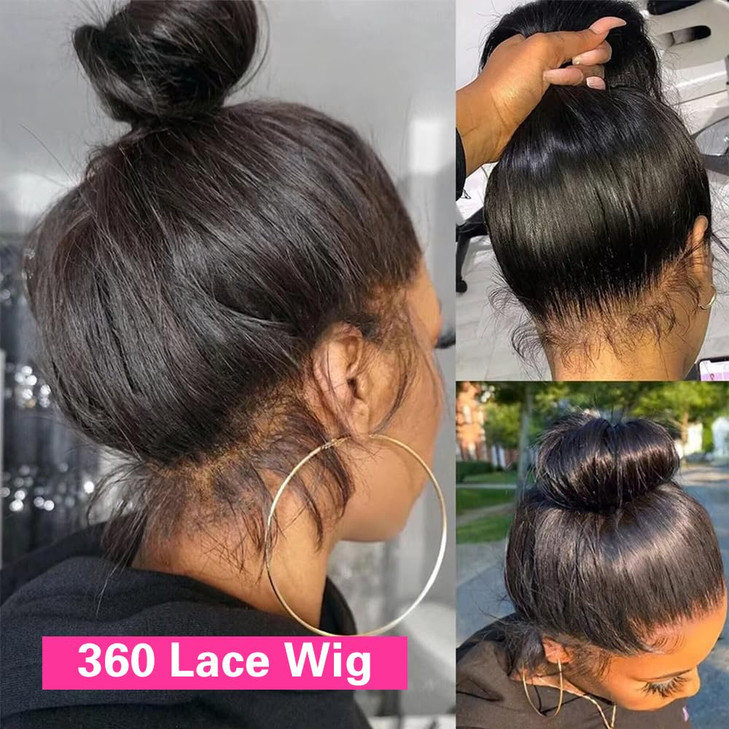 sdamey 360 Straight Lace Front Wigs Human Hair HD Transparant Full Lace Wigs For Women 200 Density Wigs Human Hair Pre P