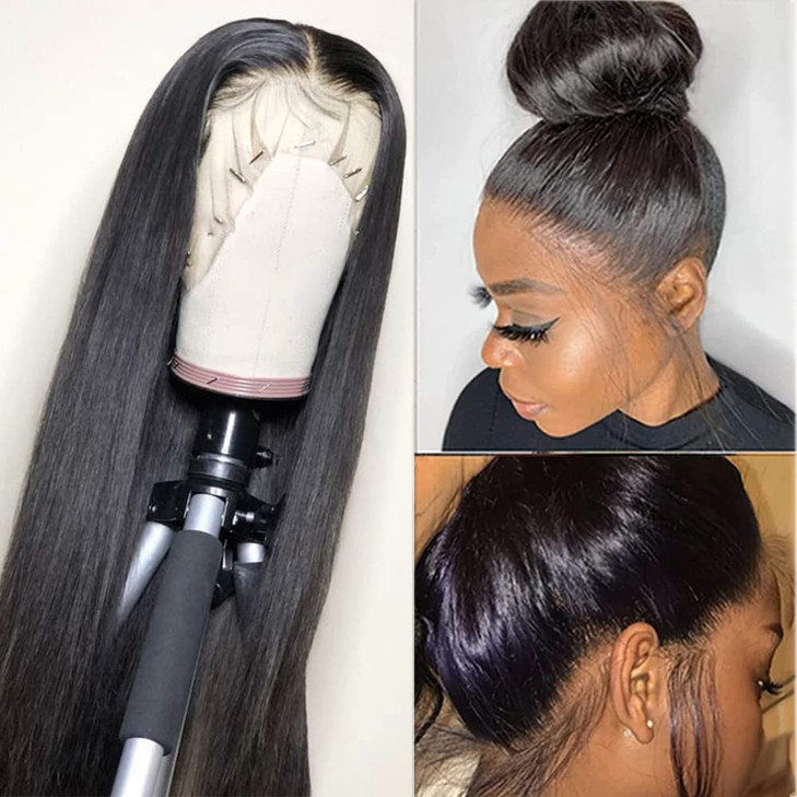 sdamey 360 Straight Lace Front Wigs Human Hair HD Transparant Full Lace Wigs For Women 200 Density Wigs Human Hair Pre P