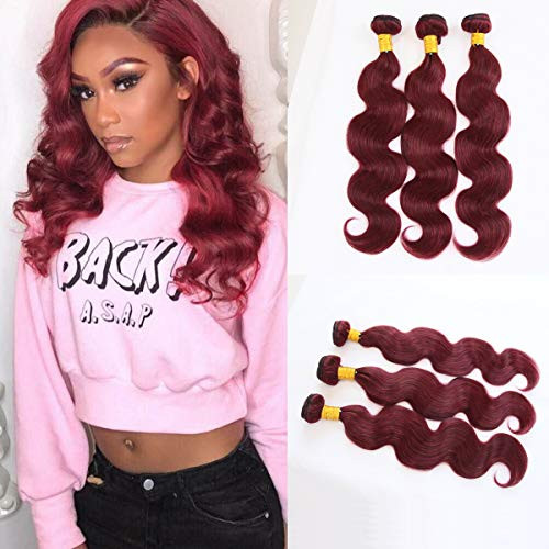 Dorabeauty Human Hair Bundles 99J Burgundy Bundles Body Wave 100 Brazilian Human Hair 20 22 24 inch