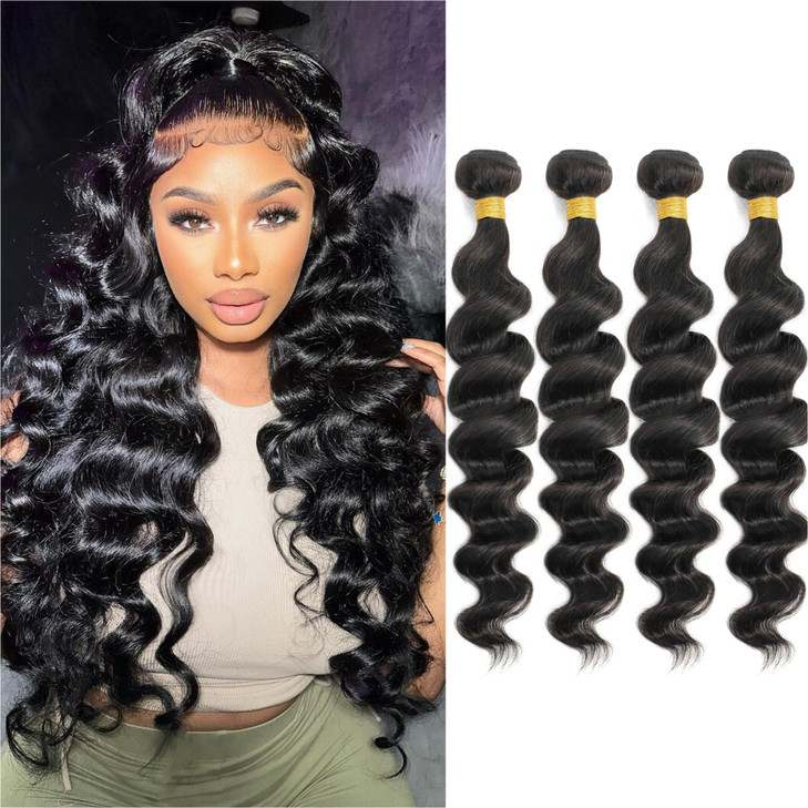 15A Human Hair Bundles 20 22 24 26 Inch Loose Wave Bundles Human Hair 100 Unprocessed Brazilian Virgin Hair 4 Bundles Do