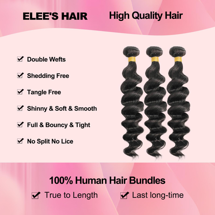 15A Human Hair Bundles 14 16 18 Inch Loose Wave Bundles Human Hair 100 Unprocessed Brazilian Virgin Hair 3 Bundles Doubl