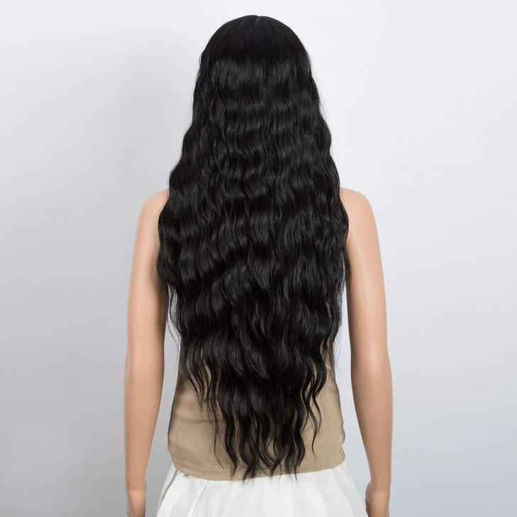 DBUT Lace Front Wigs 30 inches Water Wave Super Long Synthetic Wigs with Baby Hair Heat Resistant 240g 6 inches Lace Par