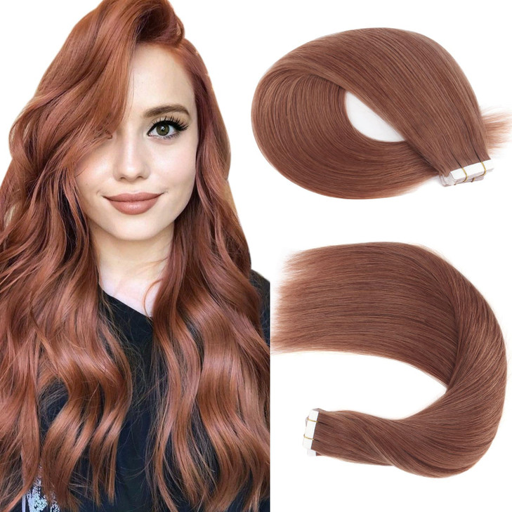 Sassina Tape in Extensions Human Hair SemiPermanent Skin Weft Real Human Hair Natural Invisible Straight Tape in Hair Ex