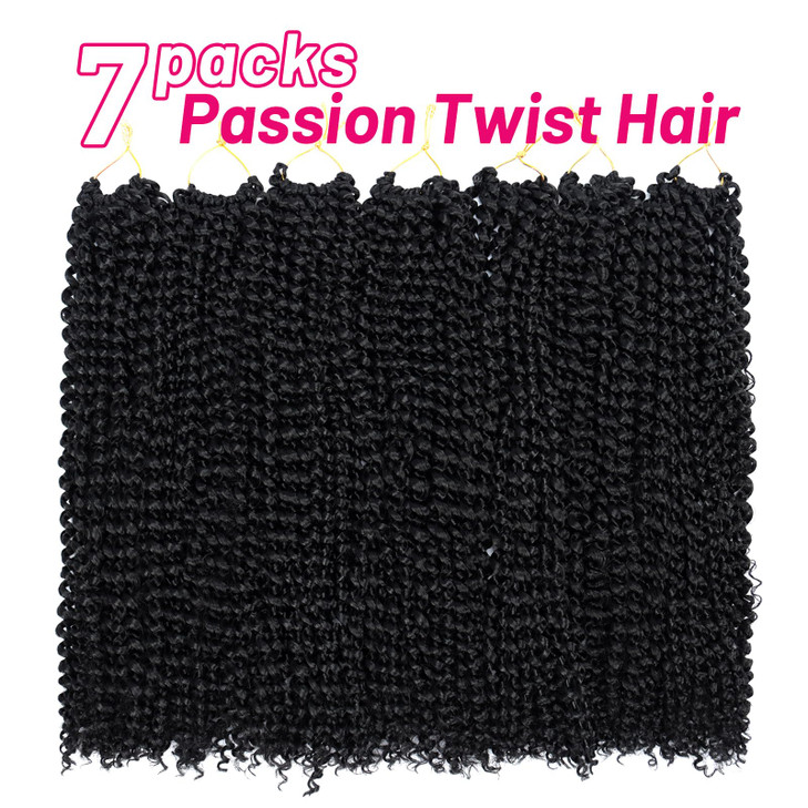 Dorsanee Passion Twist Hair 18 Inch 7 Packs Water Wave Crochet Hair Long Bohemian Curly Braiding Hair for Butterfly Locs