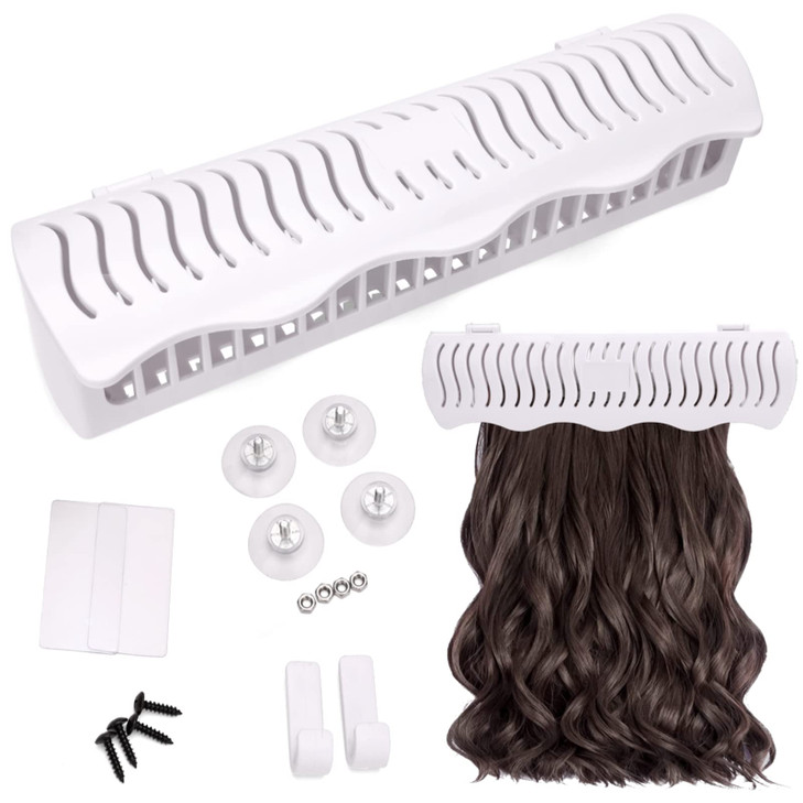 Hair Extension Holder Hair Extension Style Caddy Designed to Hold ClipIns TapeIns Micro Bundles and SewIn Wefts While Yo