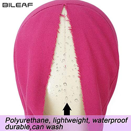 22 Inch Canvas Block Head Mannequin Wig Head With Stand Pink for Display with Mount HolesRosy
