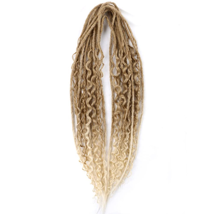 Aguacor Boho Dreads Synthetic Double Ended Dreadlock Extensions with Box Braids 24inches 10 Strands Thin Boho Soft Light