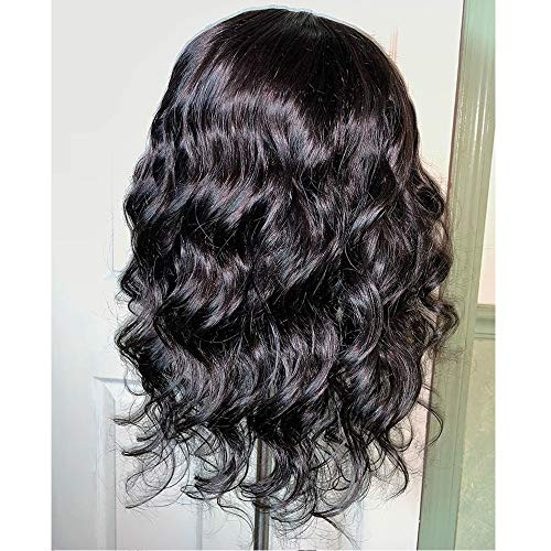 ANDRIA 13X4 HD Lace Front Wigs PrePlucked Hairline 16 Inches Body Wave Glueless Lace Frontal Wigs with Baby Hair Short B