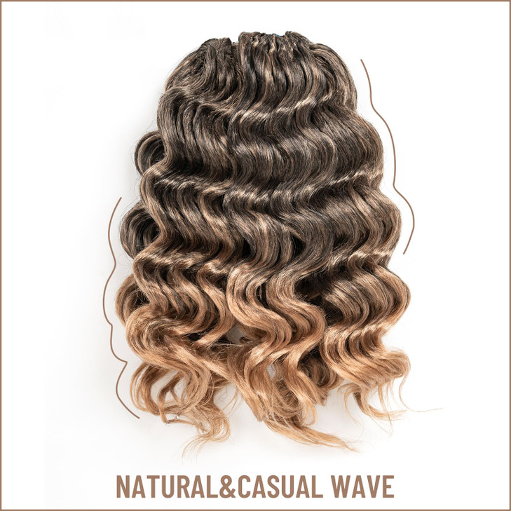 ToyoTress Ocean Wave Crochet Hair 9 Inch 8 Packs Ombre Blonde Short Curly Hair Ocean Wave Braiding Hair Synthetic Hair E