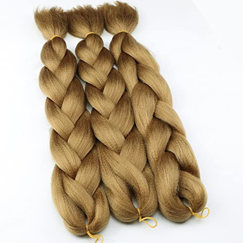 Original Jumbo Braids Hair Extension 3pcs Pure Black Color 24inch 100gpc For Twist Box Braiding Hair golden
