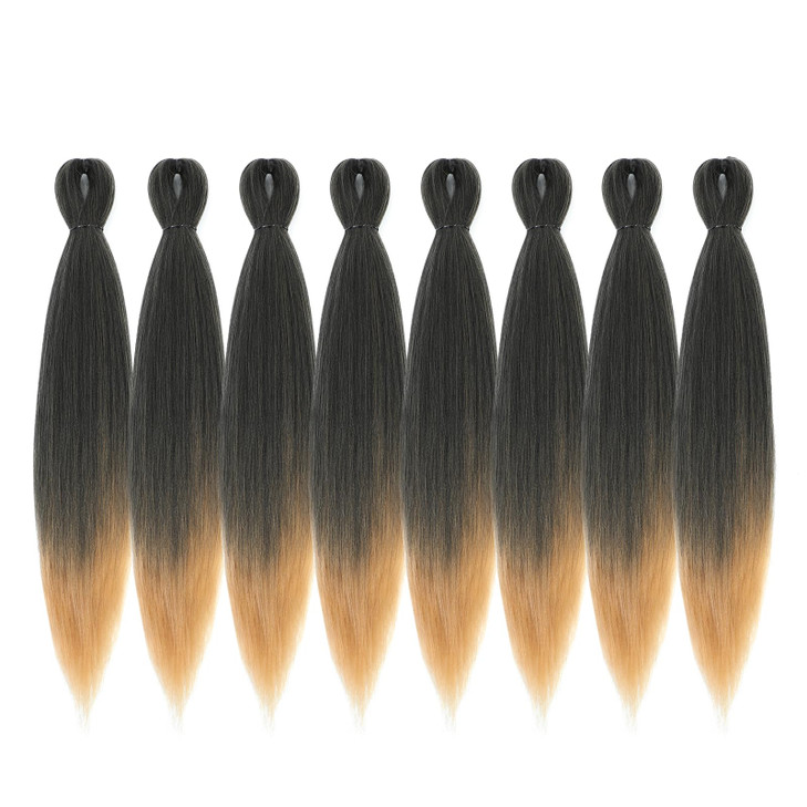 DIFUNEE Prestretched Braiding Hair 22 Inch 8 Packs Ombre Blonde Long Braiding Hair For Twist or Box Braids Yaki Texture