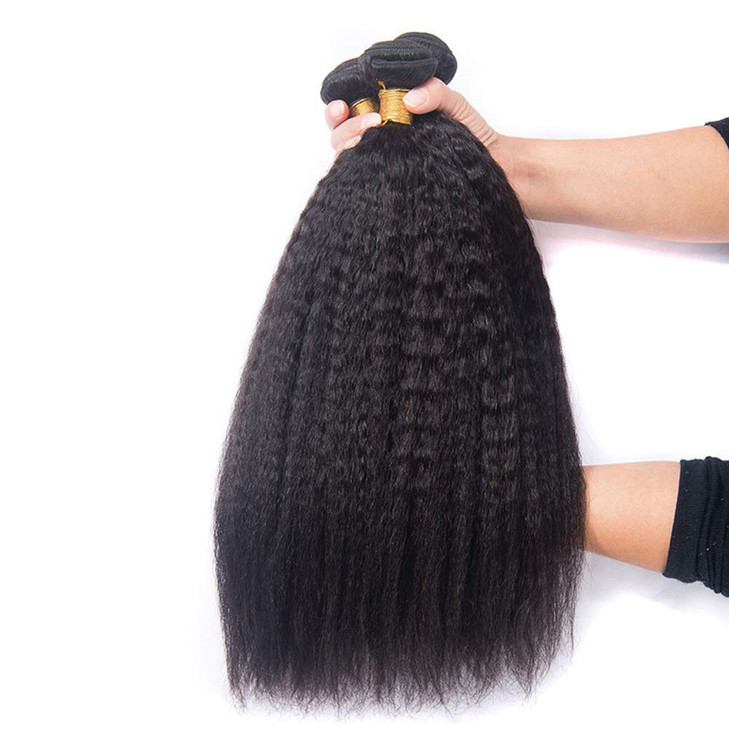 DAIMER Kinky Straight Human Hair 3 Bundles 100GPcs Yaki Straight Human Hair Bundle Unprocessed Brazilian Virgin Hair Ext