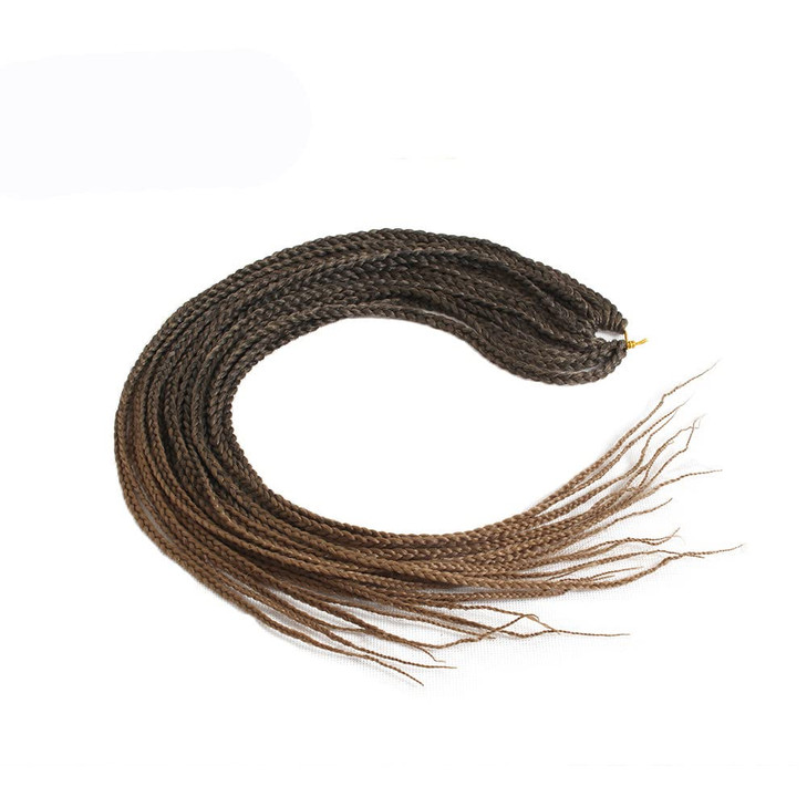 Haolocs 6 PacksLot Medium Box Braids Crochet Hair Ombre Brown 30 Inch 1cm in Diameter 3X Synthetic Braiding Hair Extensi