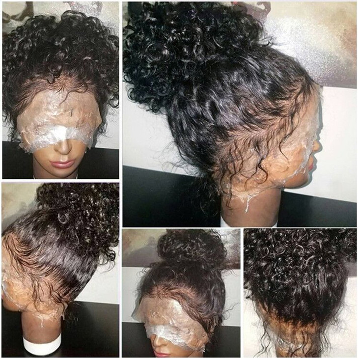 JYZ Full Lace Wig Burmese Wet Curly 150 Density Raw Human Hair Bleached Knots Baby Hair 20 Inch Free Part