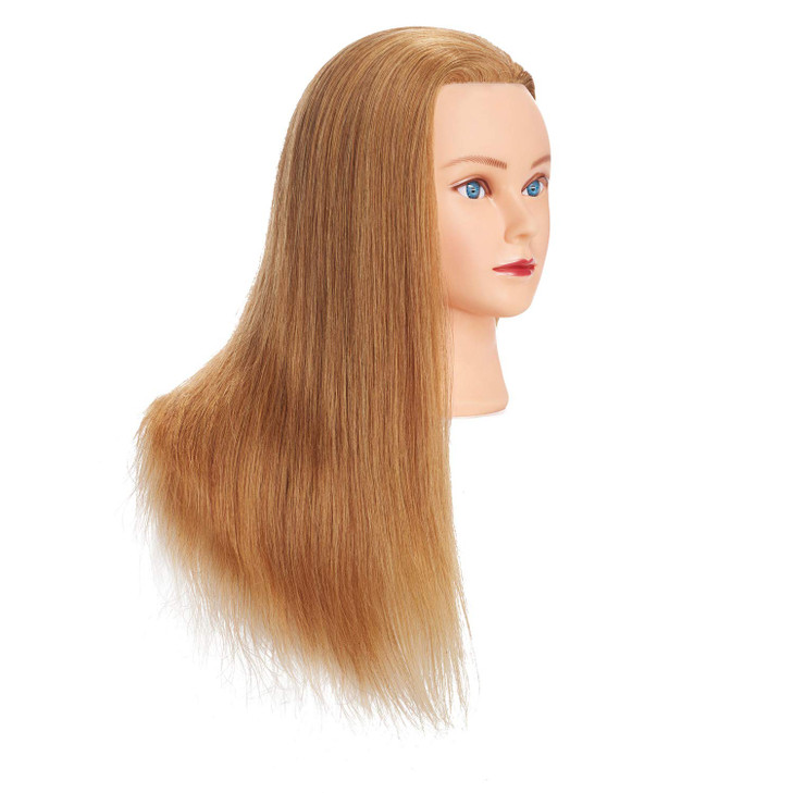 Traininghead 2426 100 Human hair Mannequin head Training Head Cosmetology Manikin Head Doll Head with free Clamp Golden