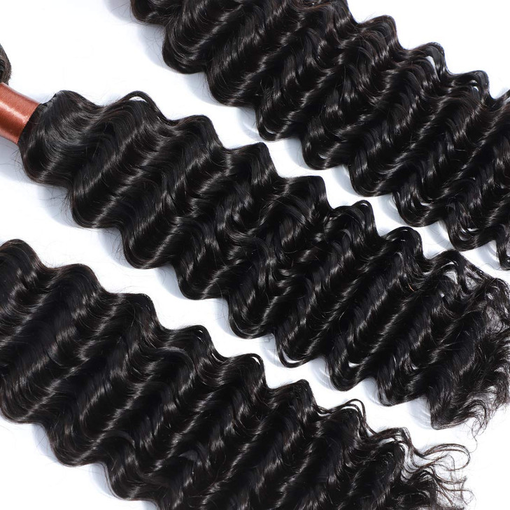 Brazilian Remy Hair Deep Wave One Bundle 24 Inch 100 Unprocessed Virgin Human Hair Extentions Wet and Wavy Bundle Deep C