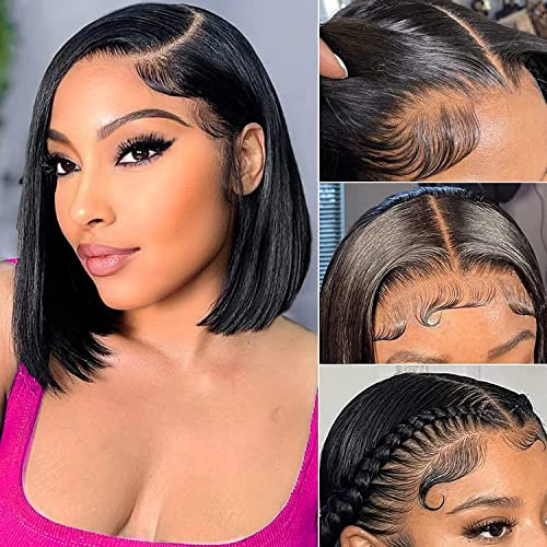 Hoacon Bob Wig Human Hair 13x4 Frontal Lace Wigs for black Women HD Bob Lace Front Wigs Human Hair Glueless Wigs pre plu
