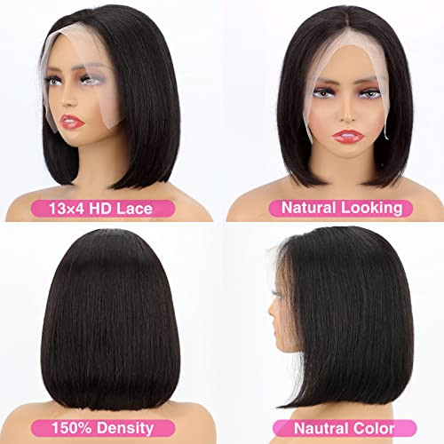 Hoacon Bob Wig Human Hair 13x4 Frontal Lace Wigs for black Women HD Bob Lace Front Wigs Human Hair Glueless Wigs pre plu