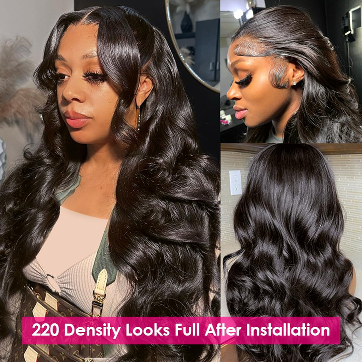 Wingirl 220 Density HD Lace Front Wigs Human Hair Pre Plucked 13x5 Transparent Body Wave Lace Frontal Wig with Baby Hair