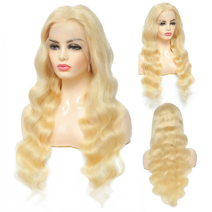 Loyom 613 Body Wave Lace Front Wig Human Hair 10a Brazilian 13x4 Blonde Lace Frontal Wigs 200 Density Pre Plucked Bleach