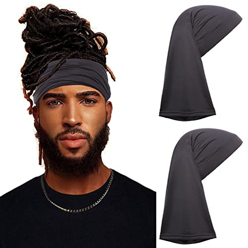 Leeven 2 Pieces Wide Elastic Loc Cap and Long Braid Cover for Full Hair, Stocking Sleep - Black online at globaldelivered