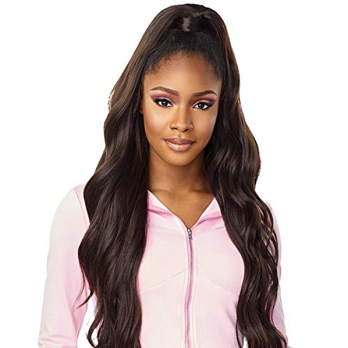 Sensationnel Instant Updown Halfwig Pony Unit 4 4 Style in 1 Half Wig and Pony Wrap 2 DARKBROWN