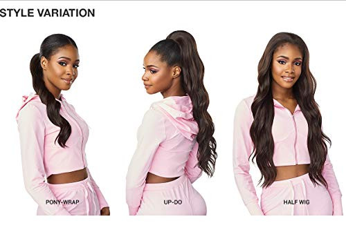 Sensationnel Instant Updown Halfwig Pony Unit 4 4 Style in 1 Half Wig and Pony Wrap 2 DARKBROWN