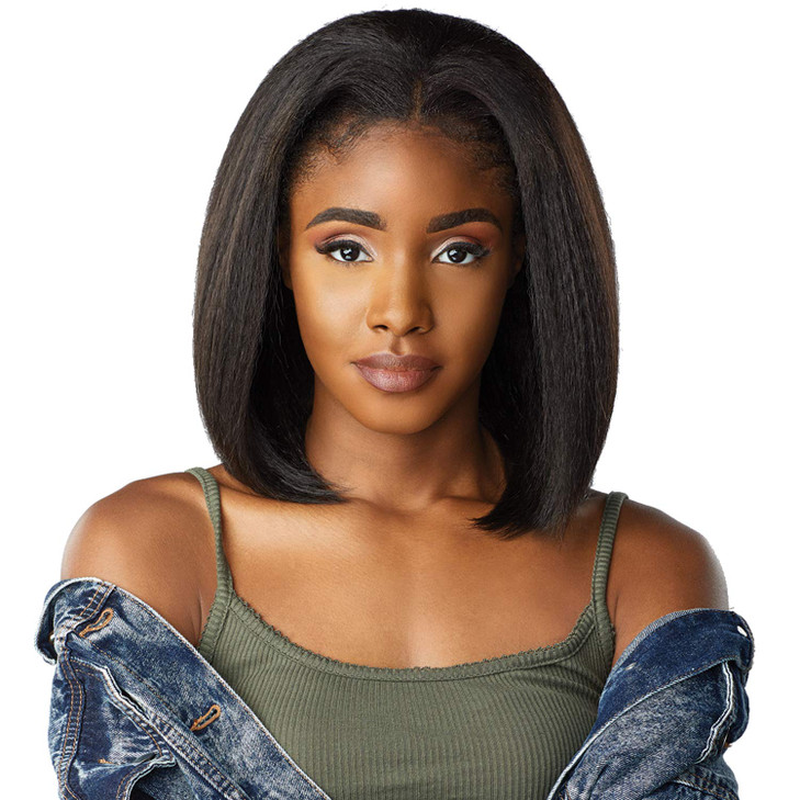 Sensationnel Curls Kinksandco Half Wig Top Babe Instant Weave Drawstring Cap for Natural 3C to 4C Hair Textures 1B OFFBL