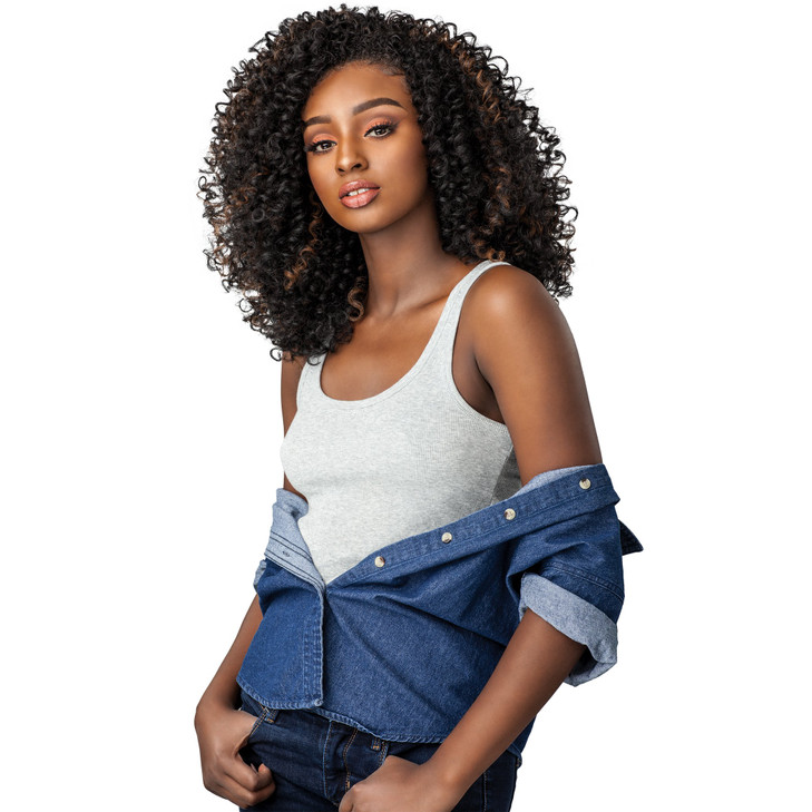 Sensationnel Curls Kinksandco Half Wig The Show Stopper Instant Weave Drawstring Cap for Natural 3C to 4C Hair Textures