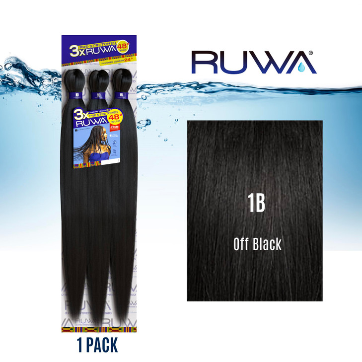Sensationnel Ruwa prestretched braiding hair 3x 48 inch water repellent kanekalon fast dry synthetic sports itch free 1