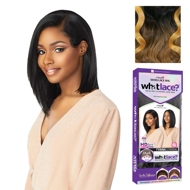 Sensationnel What Lace 13X6 Wigs Tyrina Lacefrontal Hand Tied Glueless Synthetic With Natural Density Preplucked Hairlin