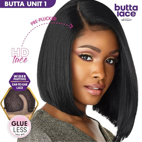 Sensationnel Butta Lace Wigs Unit 1 Extra Wide 5 Inch Deep Parting Synthetic Preplucked Hairline Glueless Lacefront 1B O