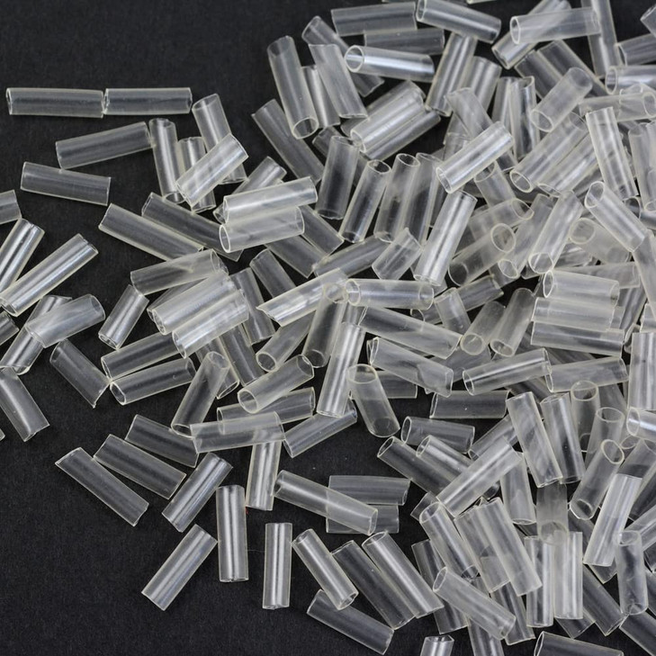 250 Pcs Hair Extension Shrink Tubes Shrinky Clear Tubes for Hair Extensions Clear