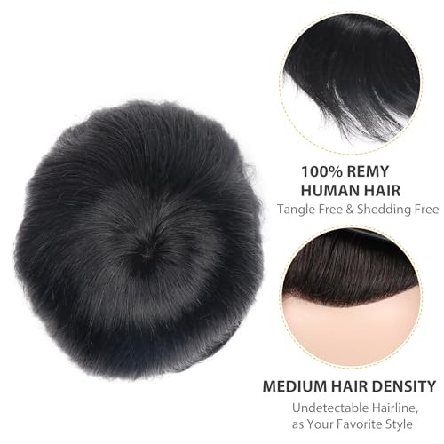 lumeng Toupee Mans Pieces and Hair System 100 Human Hair Mens Hairpiece Male Unit Mono Lace With Npu Around Lace Base Re