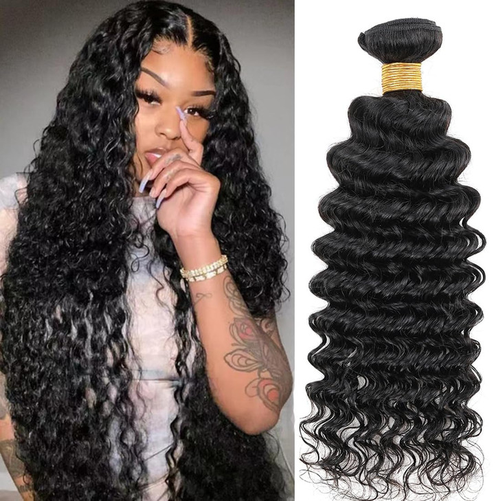 Human Hair Bundles Brazilian Deep Wave One Bundle 22inch 12A 100 Unprocessed Virgin Human Hair Deep Wave Curly Water Wav