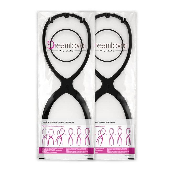 Dreamlover Wig Head Stand Tall Stand for Long Wigs 2 Packs