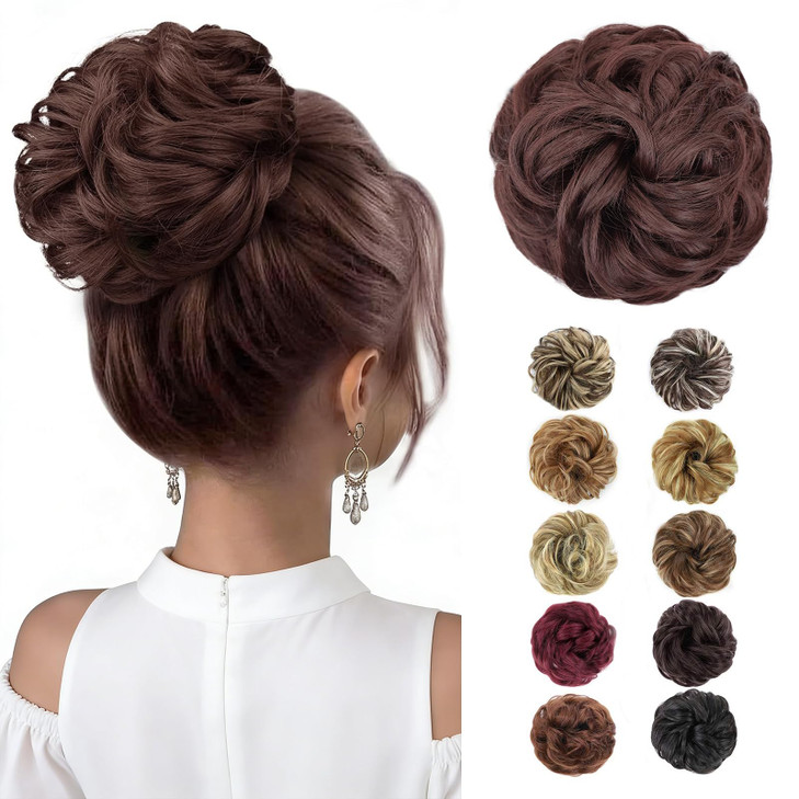 MORICA Messy Hair Bun Hair Scrunchies Extension Curly Wavy Hair Synthetic Chignon Hairpieces for Women33