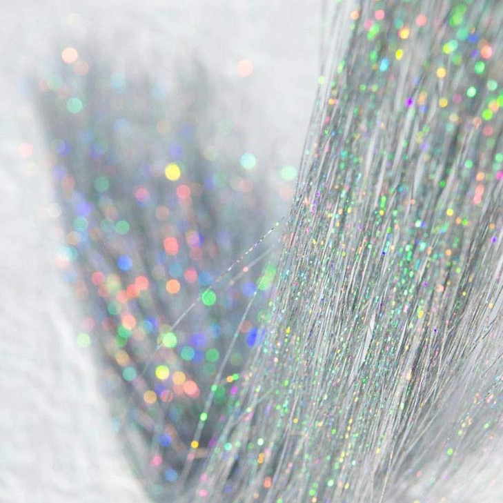 47 Holographic Hair Tinsel Kit Shining Silver Professional Sparkle HeatResistant Silk Hairpieces Hair Accessories for Gi