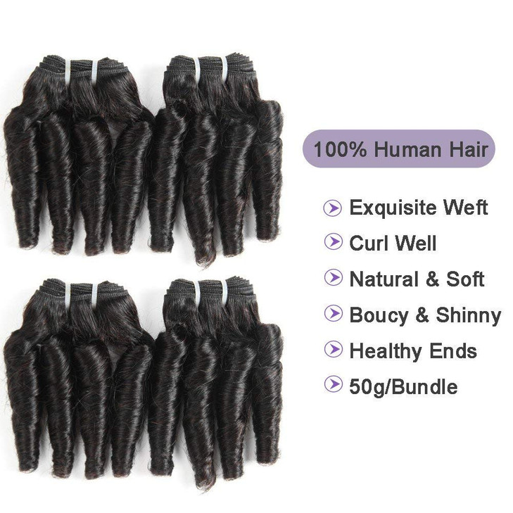 Molefi Brazilian Funmi Hair Curly Weave 4 Bundles with Lace Closure burmese curly bundles human hair with 4x4 Closure 10
