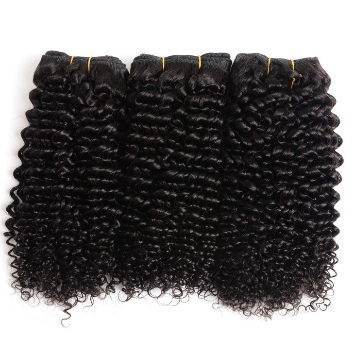 Kinky Curly Hair Bundles with Luxnovolex 10A Unprocessed Brazilian Short Virgin Human Hair Weave Extensions 300g 10 10 1