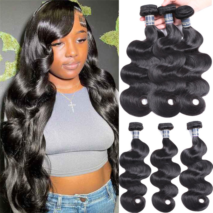 Yuyongtai Body Wave Hair 3 Bundles 18 20 22 Inch Human Hair 100 Unprocessed Brazilian Virgin Hair Bundles Deals Weave Bu