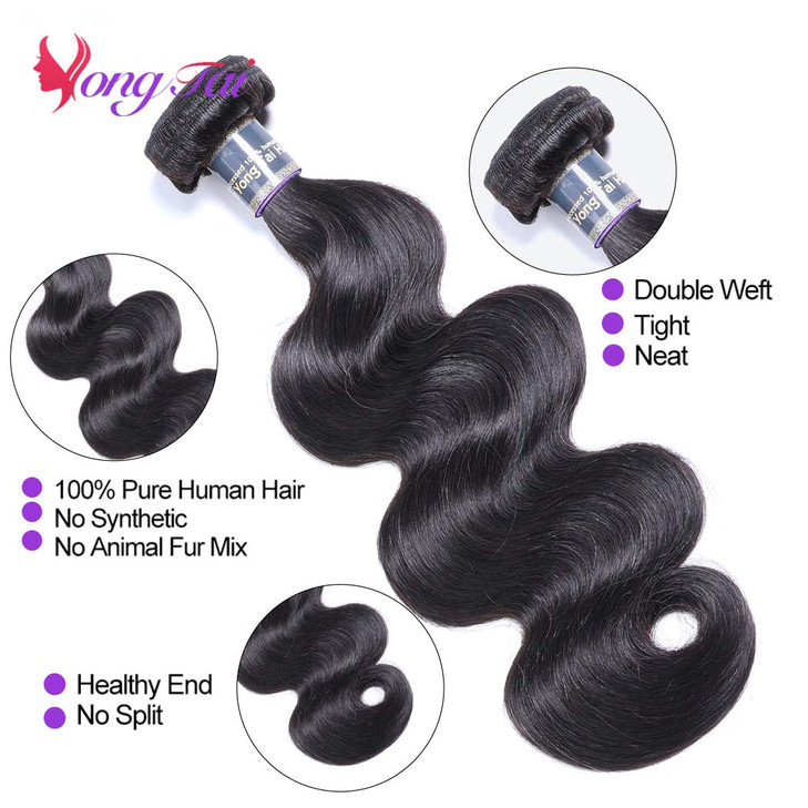 Yuyongtai Body Wave Hair 3 Bundles 18 20 22 Inch Human Hair 100 Unprocessed Brazilian Virgin Hair Bundles Deals Weave Bu