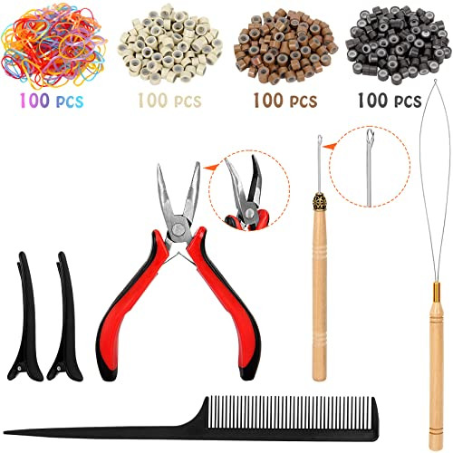 Hair Tinsel Kit 48 Inch14 Colors 3500 strands Tinsel Hair Extensions with Tools Heat Resistant Fairy Hair Tinsel Kit for