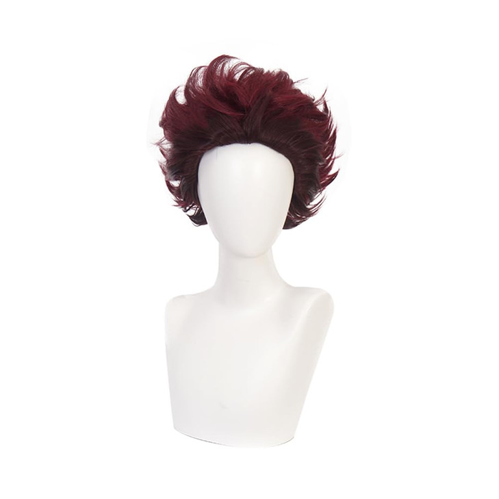 ZGNGLIZ Anime Cosplay Wig Long Short Synthetic Hair for Halloween Costume Party with Free Wig Cap Short Redbrown