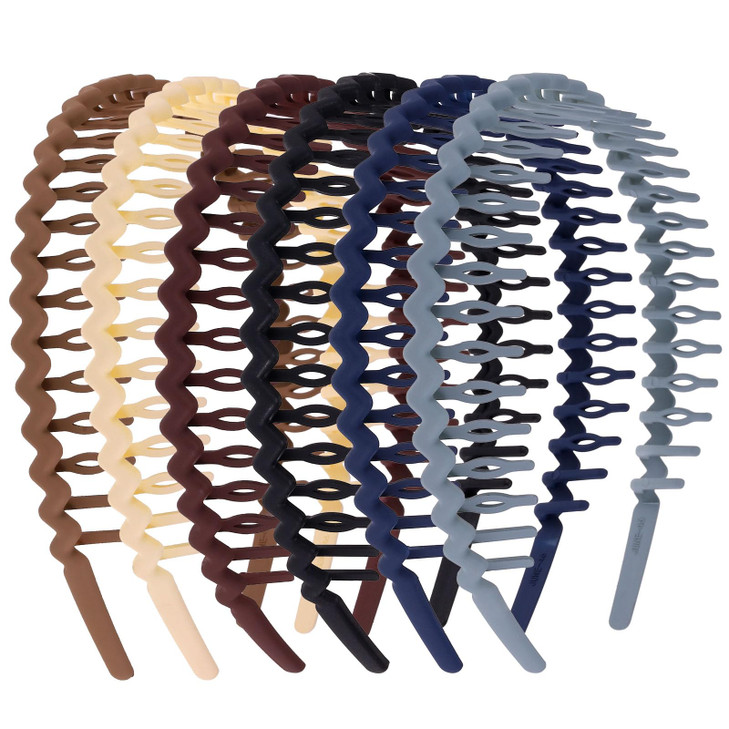 WLLHYF 6-Piece Shark Tooth Hair Comb Headbands for Girls & Women: Plastic, U-Shape, Non-Slip, Colorful, Set 1