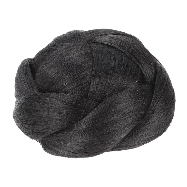 FOMIYES Donut Hair Bun Braided Wigs for Women Clipon Ponytails Updo for Black Women Faux Braid Chignon Extension Bride P
