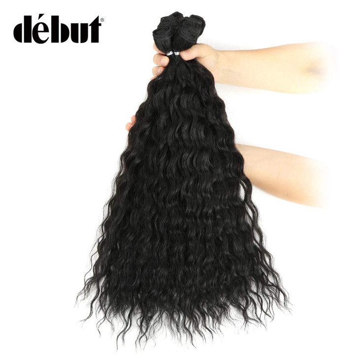 DBUT synthetic hair bundles with simple closure weave bundles with frontal swiss lace 9pcs Water Wave 20 inch 240g high