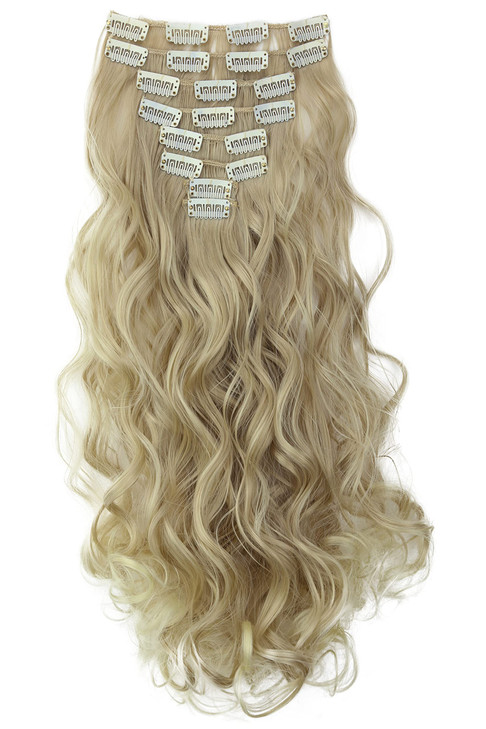 CAISHA XXL 18 8 Pieces Set Clip In Extensions Hair Extension Hairpiece Voluminous Wavy Blonde CES251
