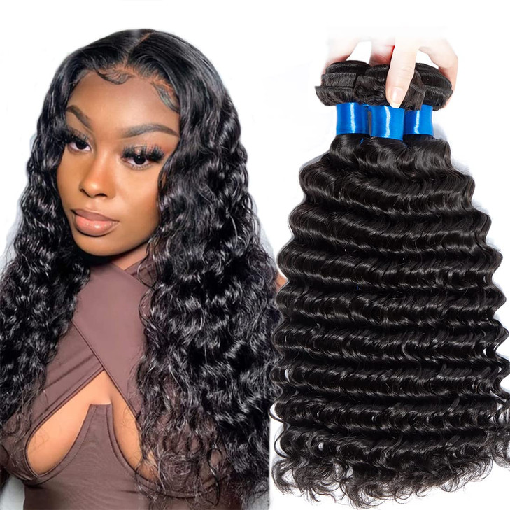 Cranberry Hair Brazilian Hair Deep Wave Human Hair Bundles 14 16 18 Inch Deep Wave Bundles Curly Bundles Hair Extensions